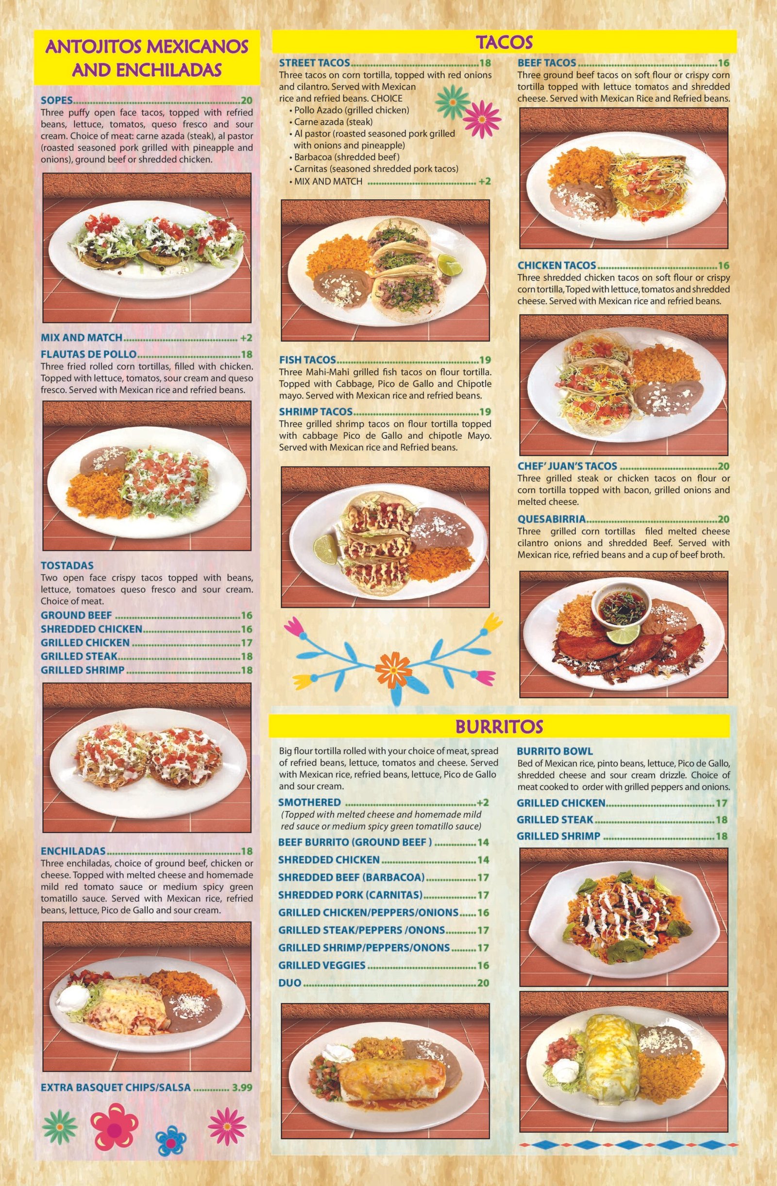 Our menu 